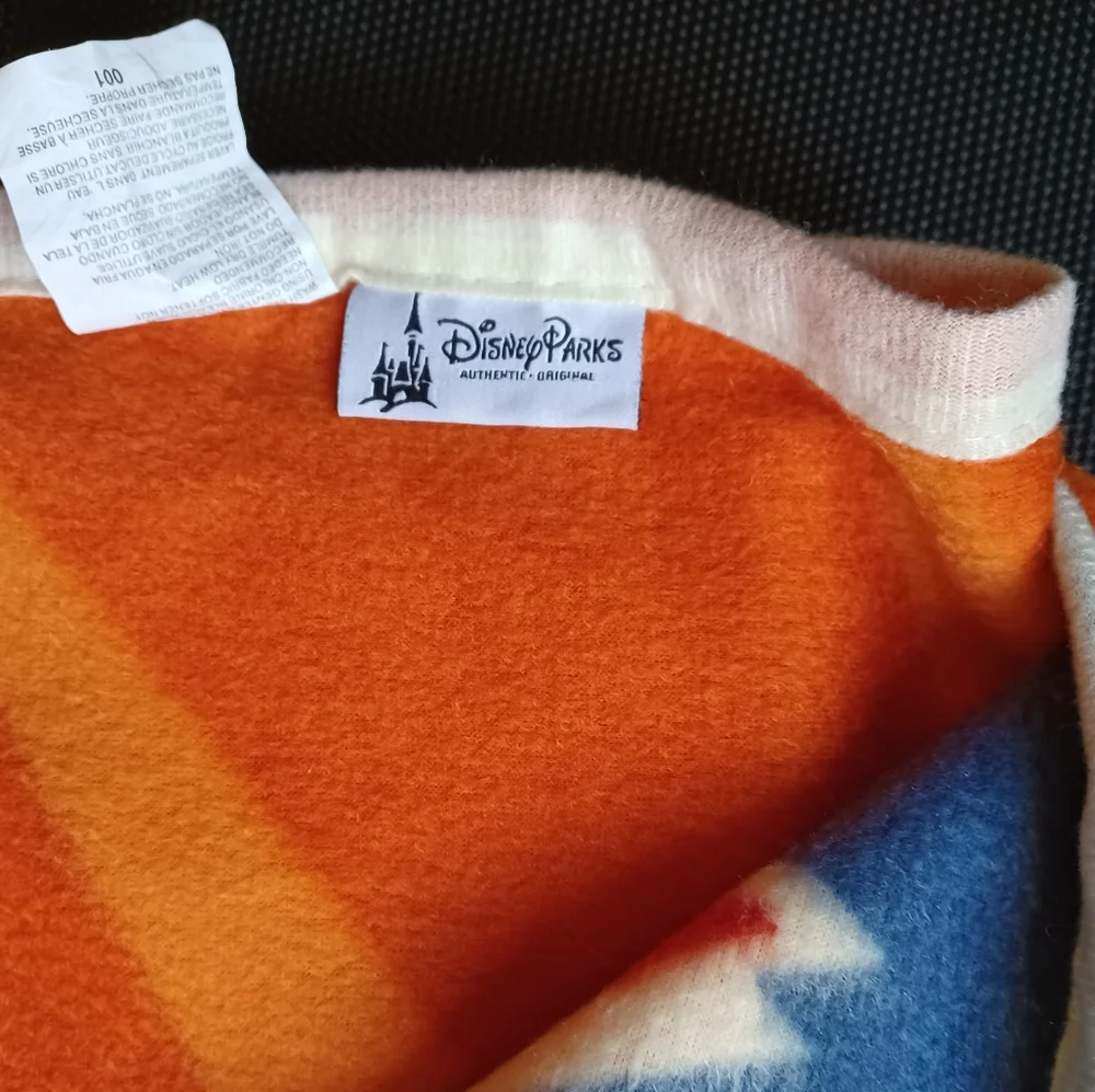 Disney Parks Mickey Mouse Disneyland Throw Blanket Fleece Orange Red Vintage